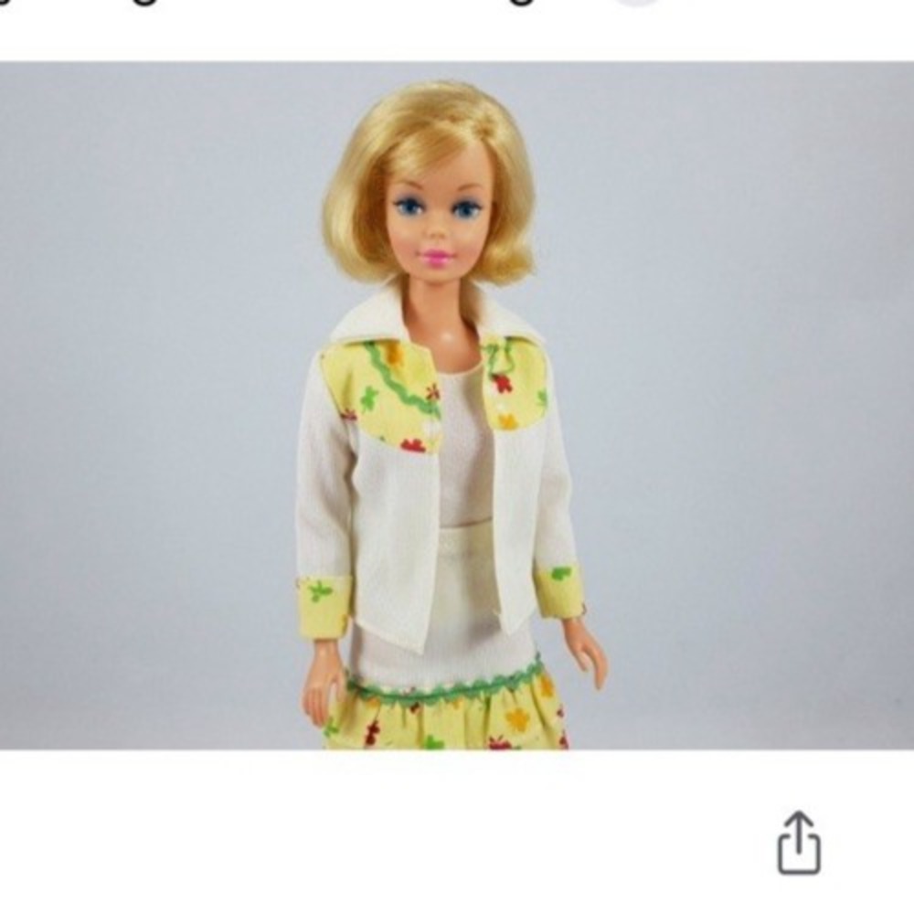 Vintage Barbie Rare yellow suit red stitching LILI PREMIER Hong Kong NO DOLL